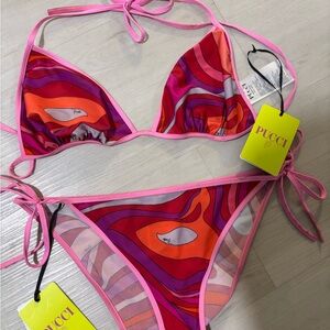 Emilio Pucci Pink and Orange One Piece Swimsuit